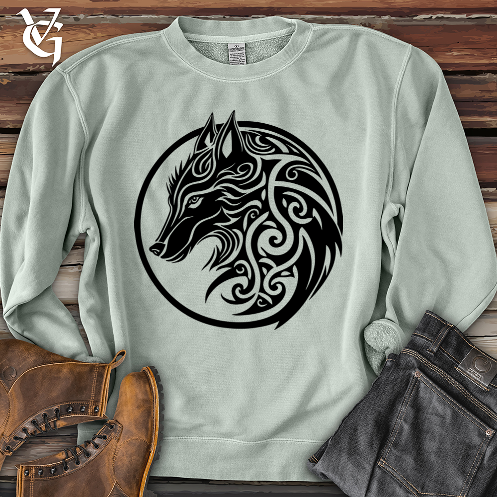 Viking Goods Celtic Wolf Pigment-Dyed Crewneck Pigment Sage / L