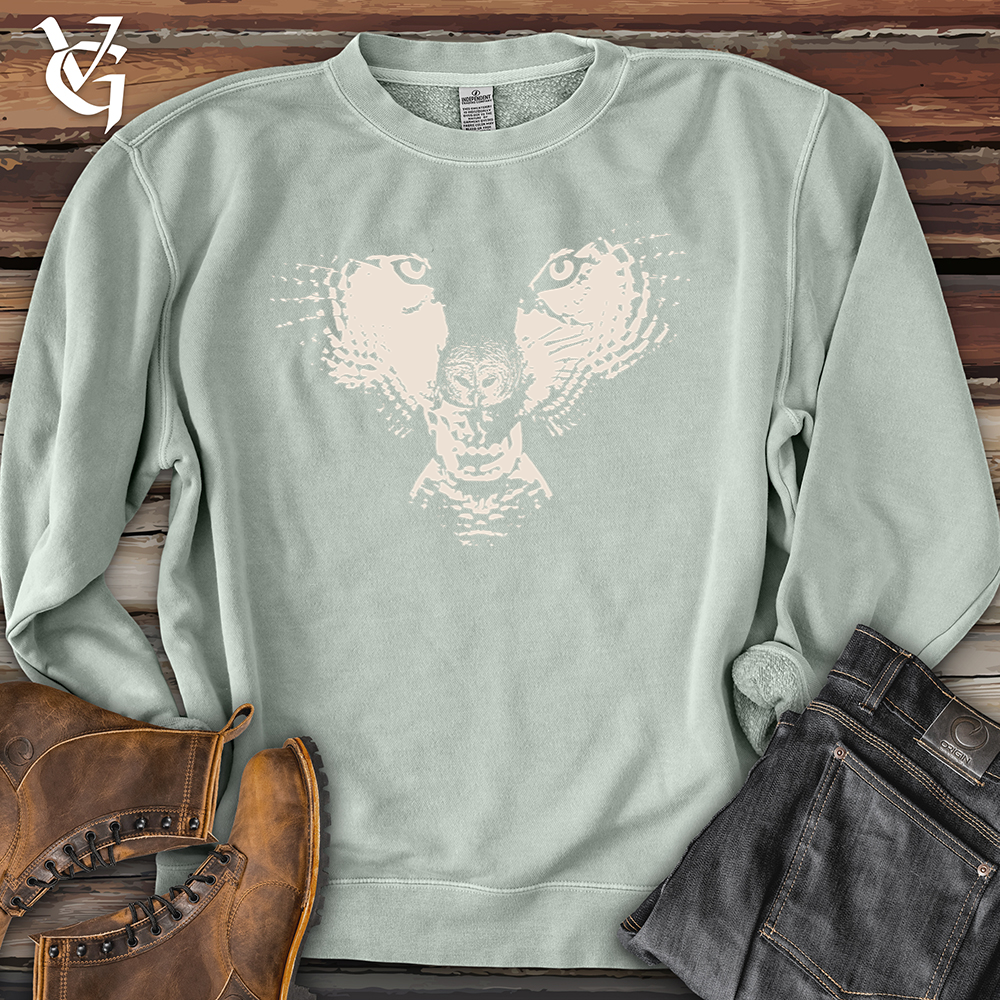 Viking Goods Flying Wolf Pigment-Dyed Crewneck Pigment Sage / L
