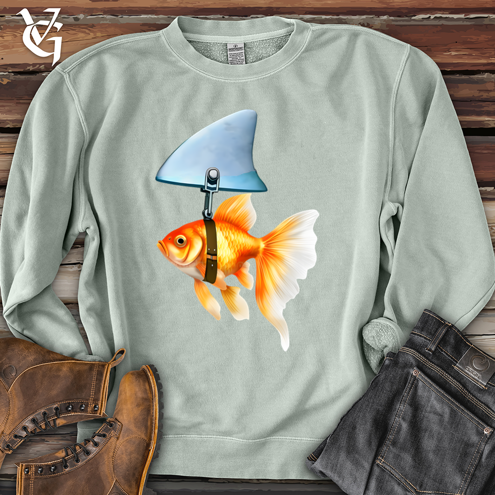 Viking Goods Goldfish Shark Fin Banjo Bison Pigment-Dyed Crewneck Pigment Sage / L