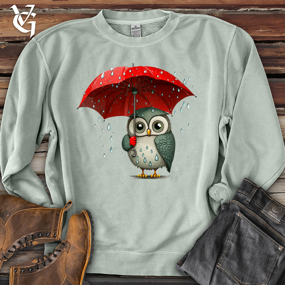 Viking Goods Owl In The Rain Pigment-Dyed Crewneck Pigment Sage / L