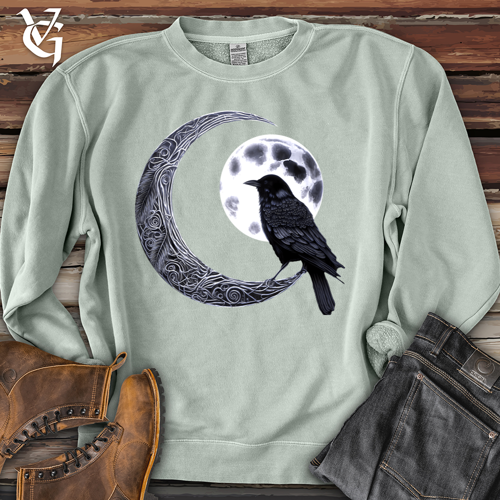 Viking Goods Raven &amp; Moon Negotiations Pigment-Dyed Crewneck Pigment Sage / L