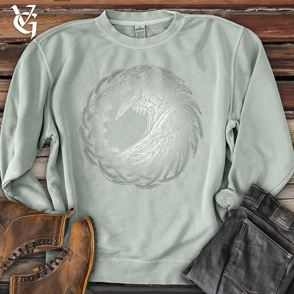 Viking Goods Silver Glass Raven Pigment-Dyed Crewneck Pigment Sage / L