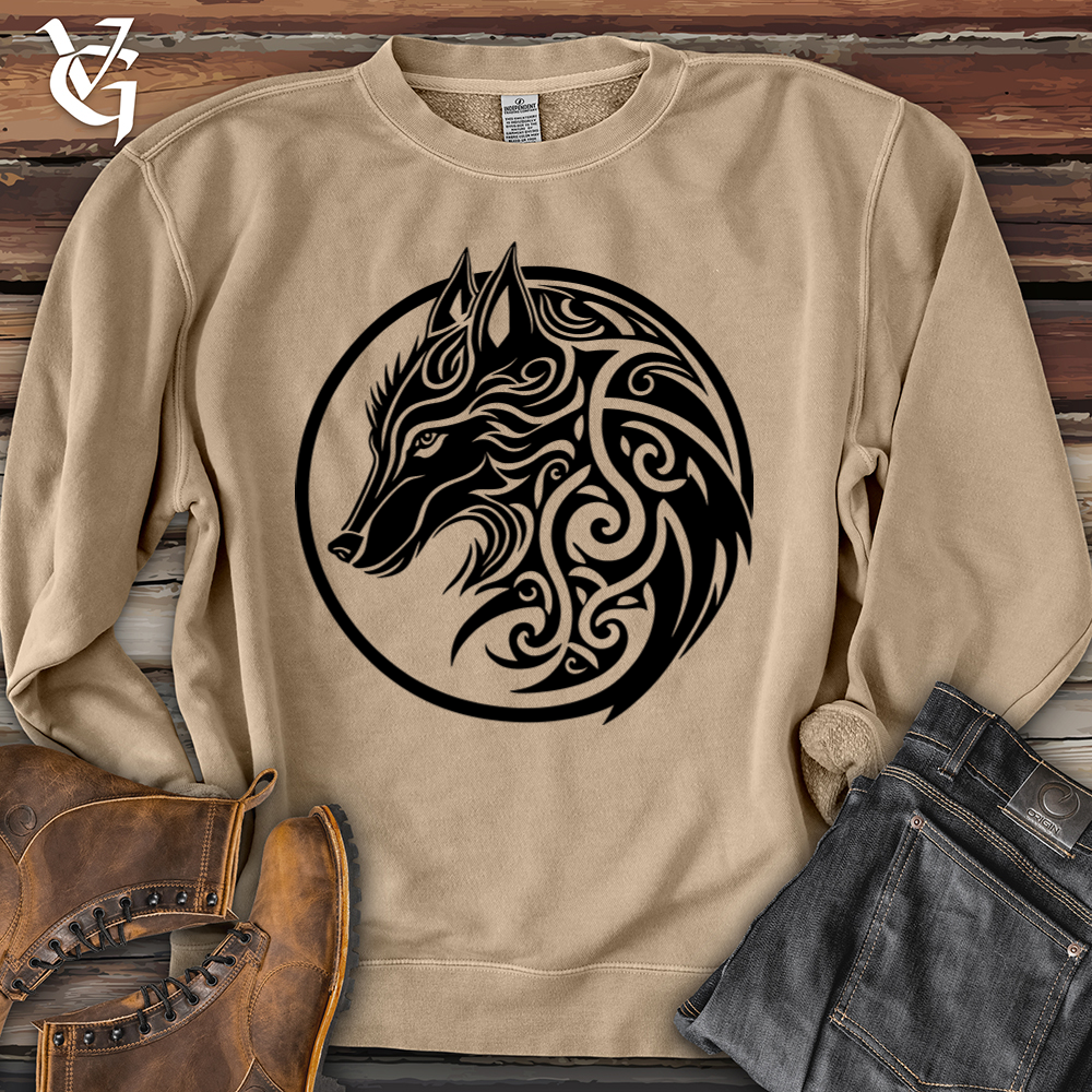 Viking Goods Celtic Wolf Pigment-Dyed Crewneck Pigment Sandstone / L