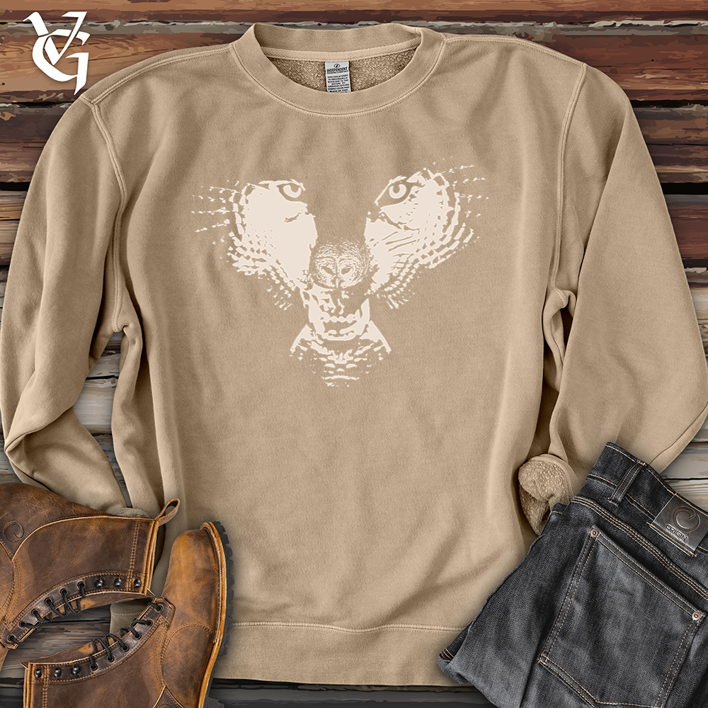 Viking Goods Flying Wolf Pigment-Dyed Crewneck Pigment Sandstone / L