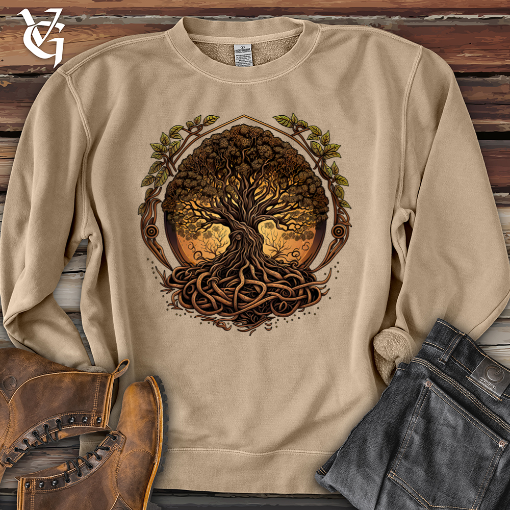 Viking Goods Illuminated Tree Pigment-Dyed Crewneck Pigment Sandstone / L