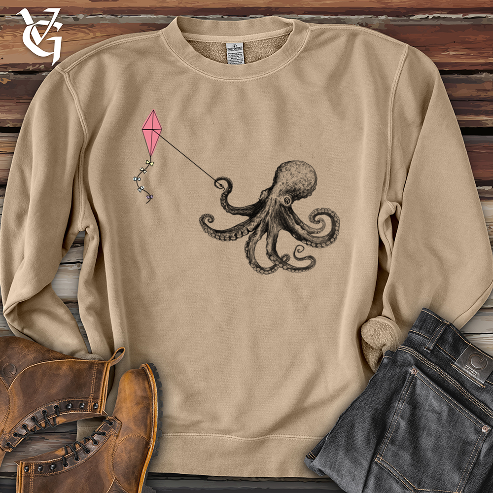 Viking Goods Octopus Flying Kyte Banjo Bison Pigment-Dyed Crewneck Pigment Sandstone / L