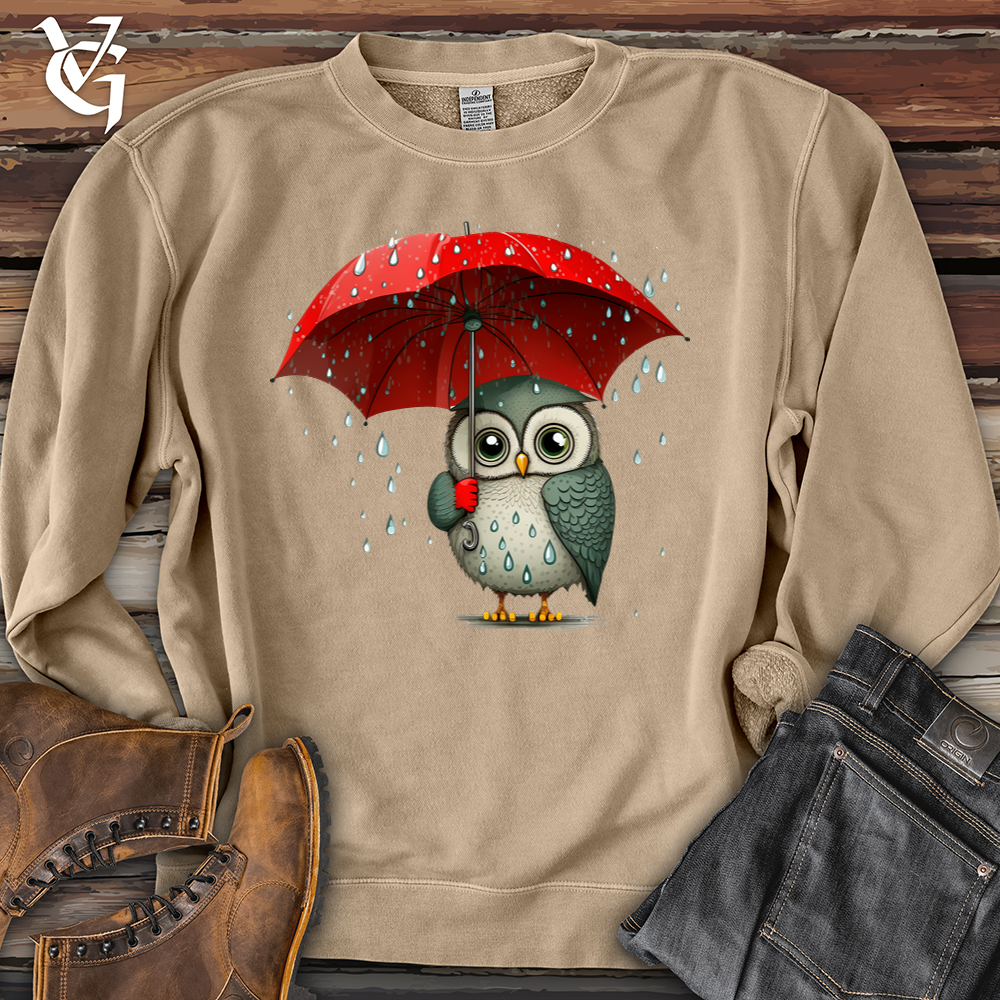 Viking Goods Owl In The Rain Pigment-Dyed Crewneck Pigment Sandstone / L