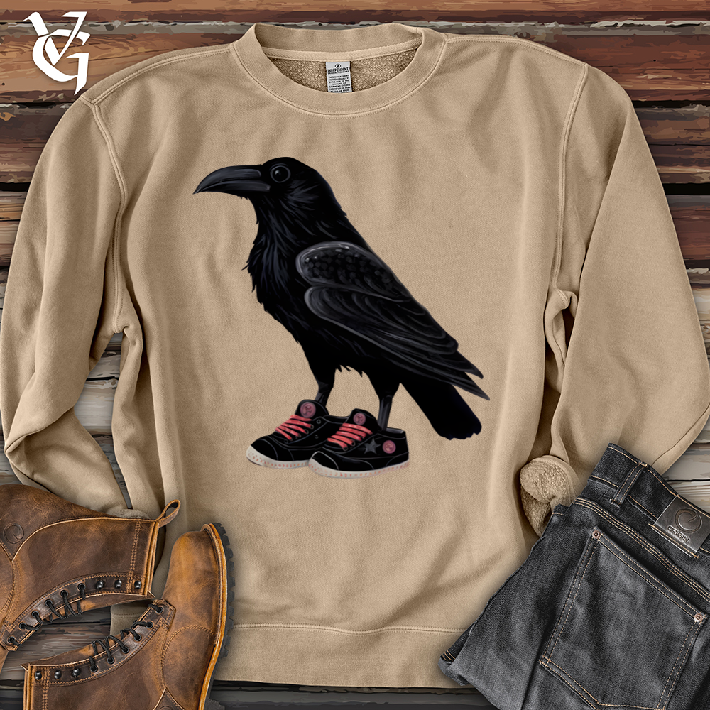 Viking Goods Raven Wearing Sneakers Pigment-Dyed Crewneck Pigment Sandstone / L