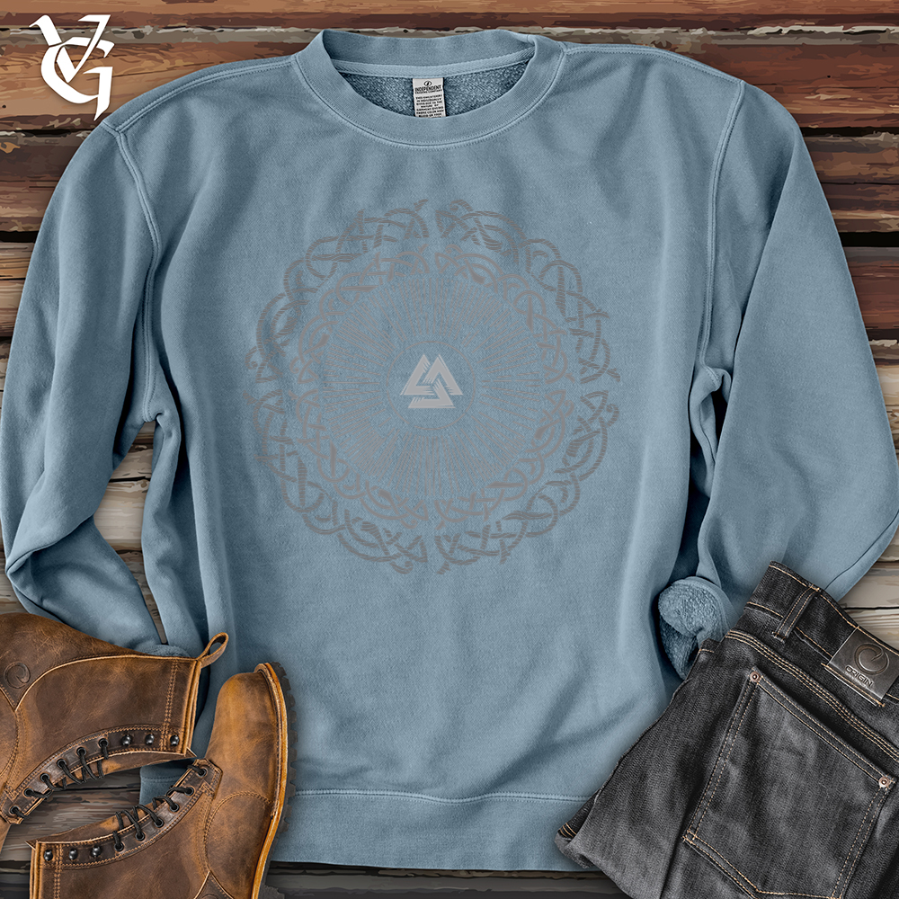 Viking Goods Ancient Round Celtic Pigment-Dyed Crewneck Pigment Slate Blue / L