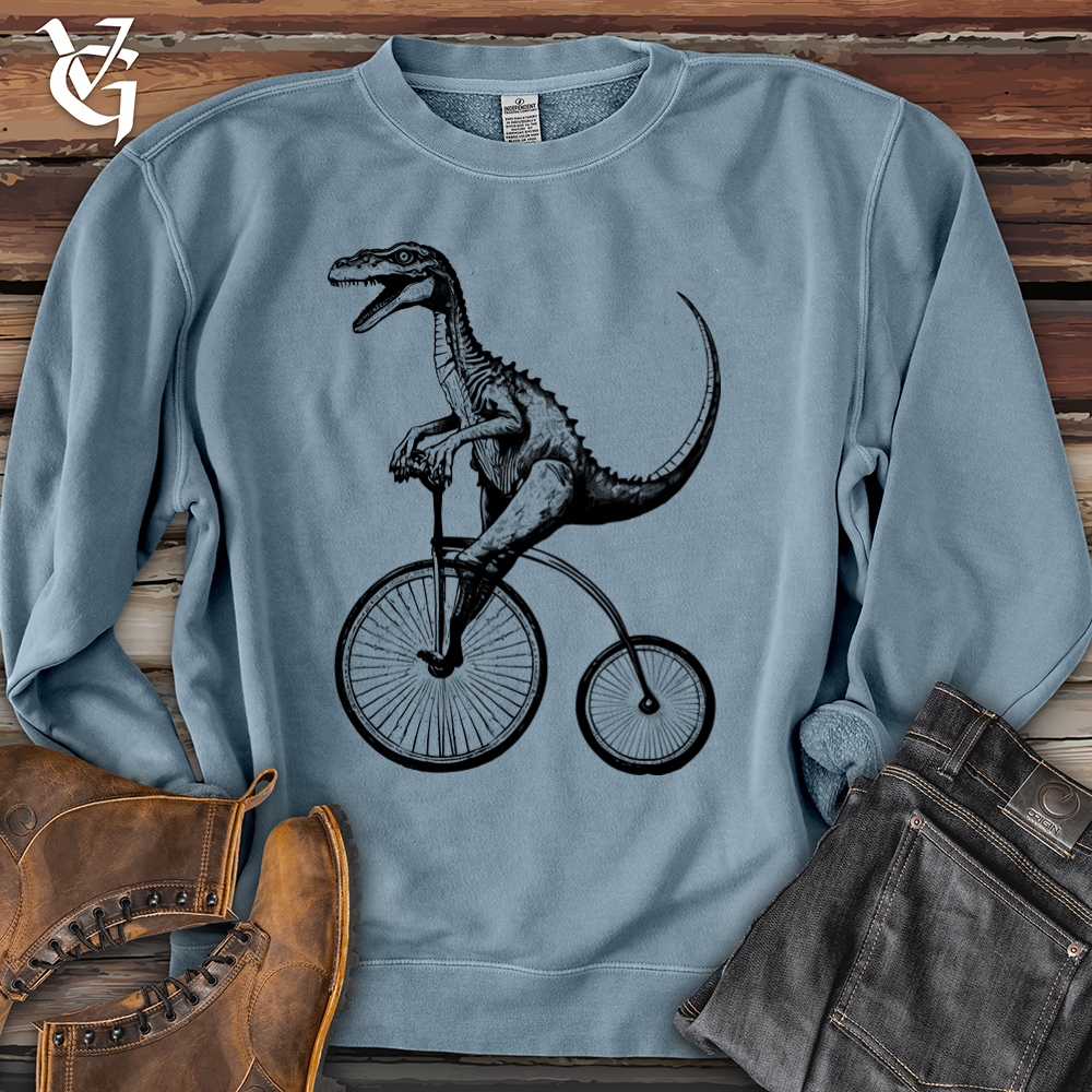 Viking Goods Dinosaur Cyclist Pigment-Dyed Crewneck Pigment Slate Blue / L
