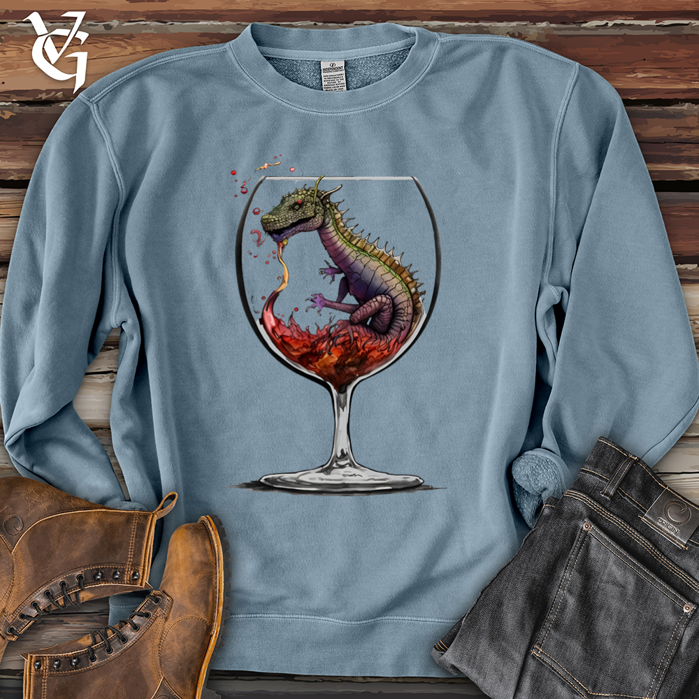 Viking Goods Dragons Drink Pigment-Dyed Crewneck Pigment Slate Blue / L
