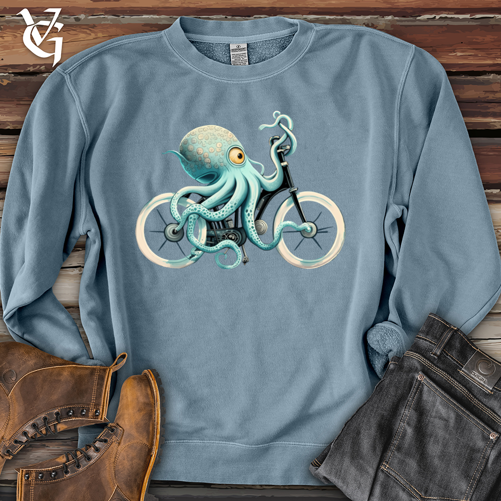 Viking Goods Octobike Banjo Bison Pigment-Dyed Crewneck Pigment Slate Blue / L