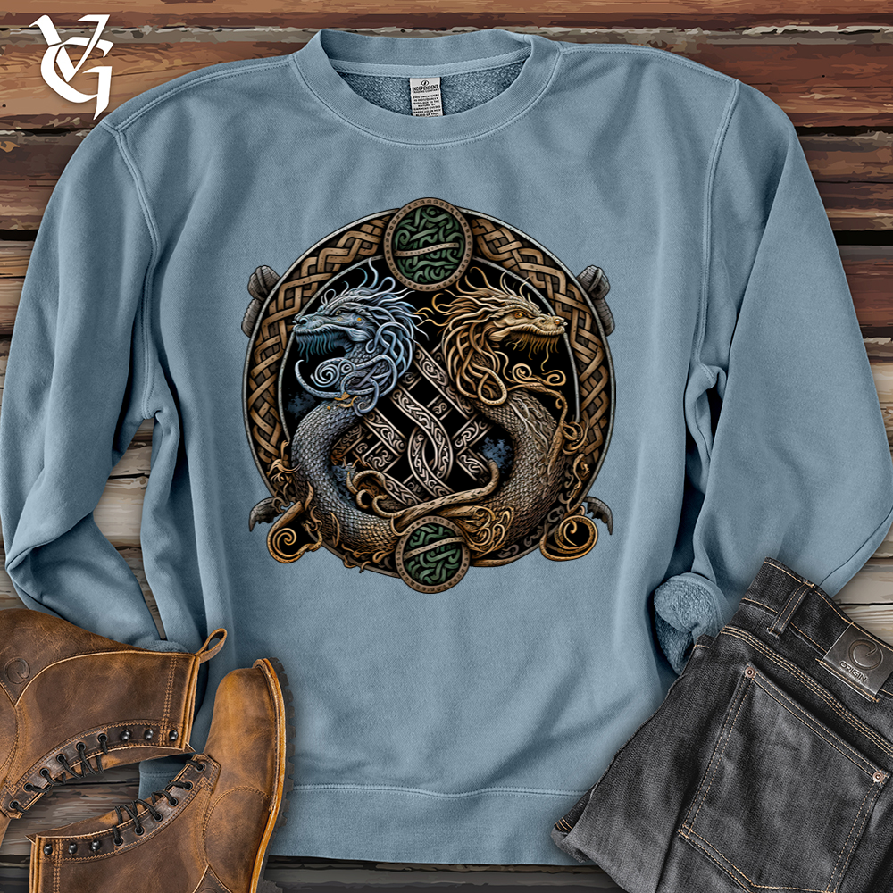 Viking Goods Two Dragons Pigment-Dyed Crewneck Pigment Slate Blue / L