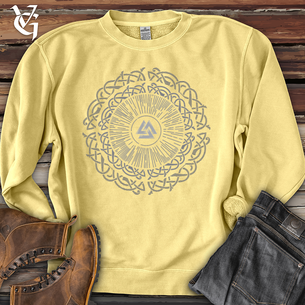 Viking Goods Ancient Round Celtic Pigment-Dyed Crewneck Pigment Yellow / L