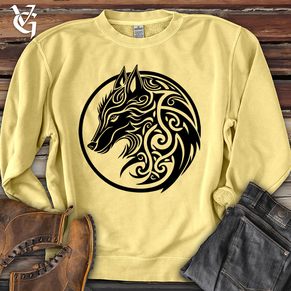 Viking Goods Celtic Wolf Pigment-Dyed Crewneck Pigment Yellow / L