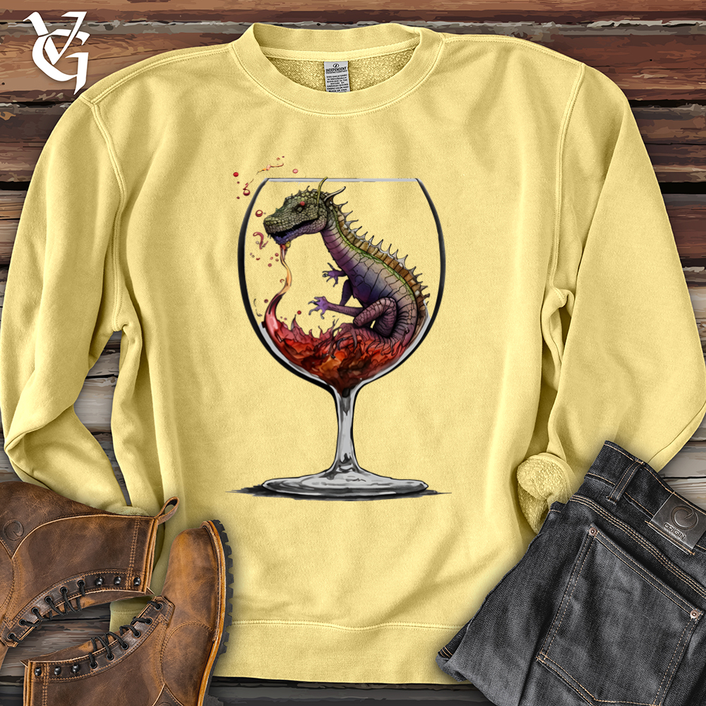 Viking Goods Dragons Drink Pigment-Dyed Crewneck Pigment Yellow / L