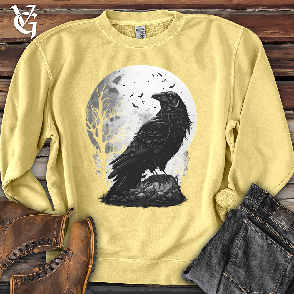 Viking Goods Midnight Raven Perch Pigment-Dyed Crewneck Pigment Yellow / L