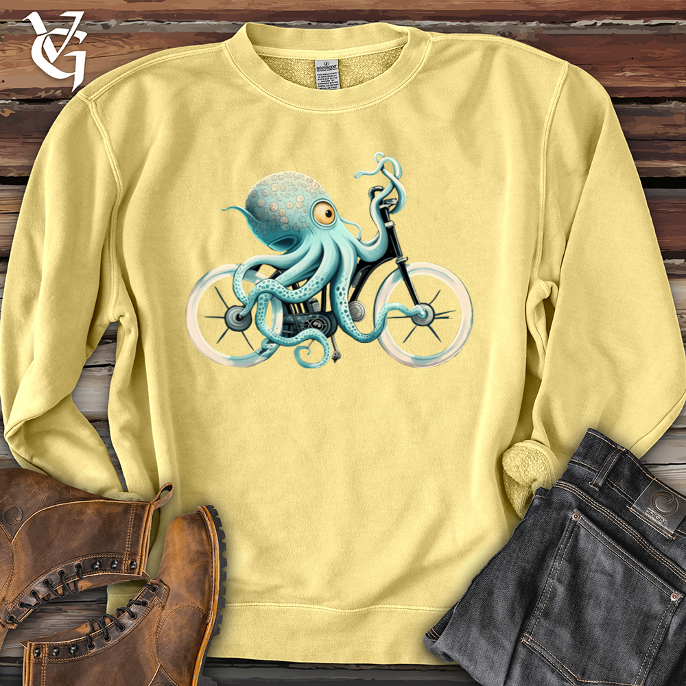 Viking Goods Octobike Banjo Bison Pigment-Dyed Crewneck Pigment Yellow / L