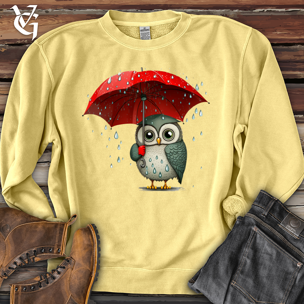 Viking Goods Owl In The Rain Pigment-Dyed Crewneck Pigment Yellow / L