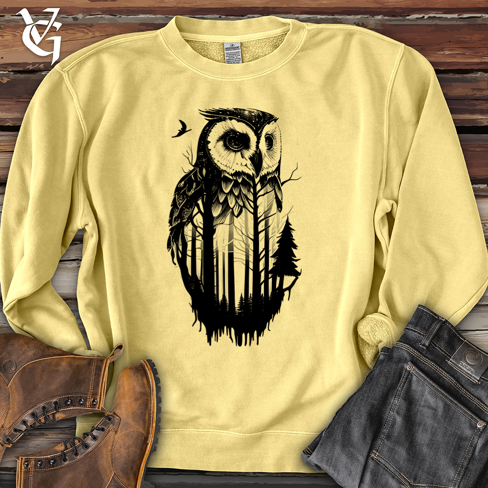 Viking Goods Owl Soul Banjo Bison Pigment-Dyed Crewneck Pigment Yellow / L