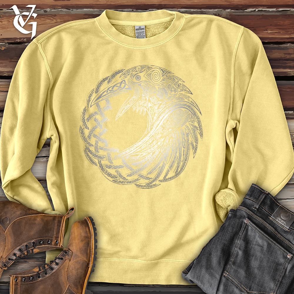 Viking Goods Silver Glass Raven Pigment-Dyed Crewneck Pigment Yellow / L