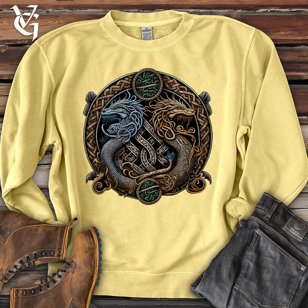 Viking Goods Two Dragons Pigment-Dyed Crewneck Pigment Yellow / L