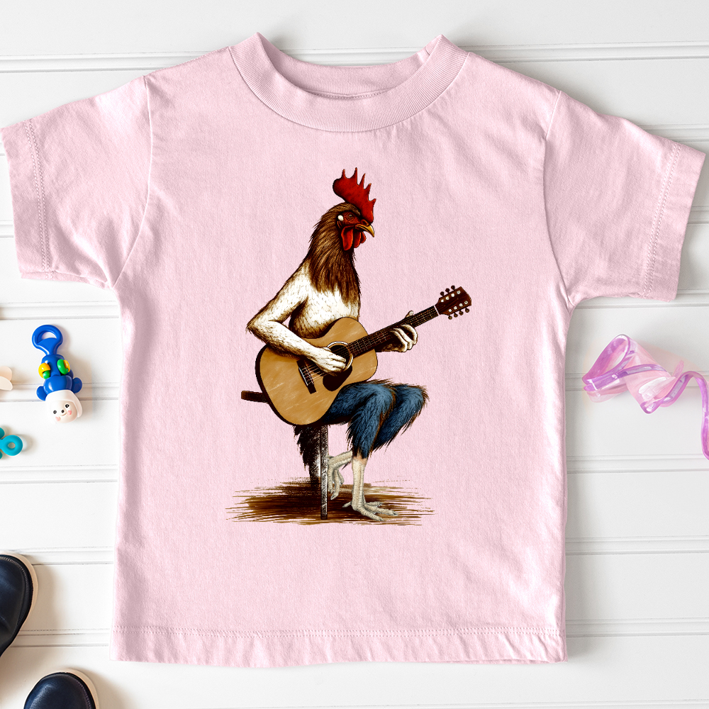 Viking Goods Chicken Guitarist Toddler Tee Pink / 2T