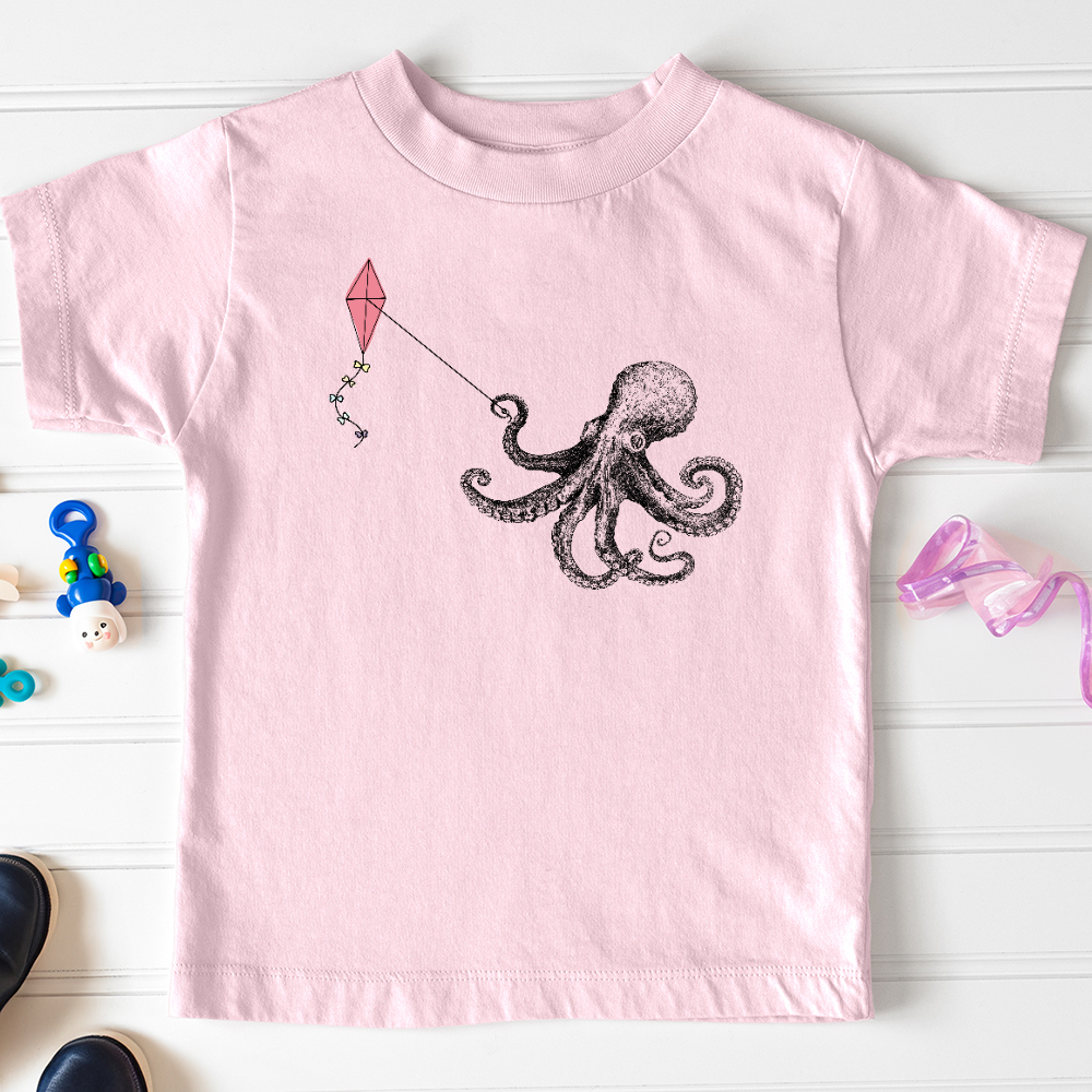 Viking Goods Octopus Flying Kyte Toddler Tee Pink / 2T
