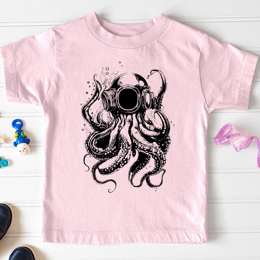 Viking Goods Scuba Octopus Toddler Tee Pink / 2T