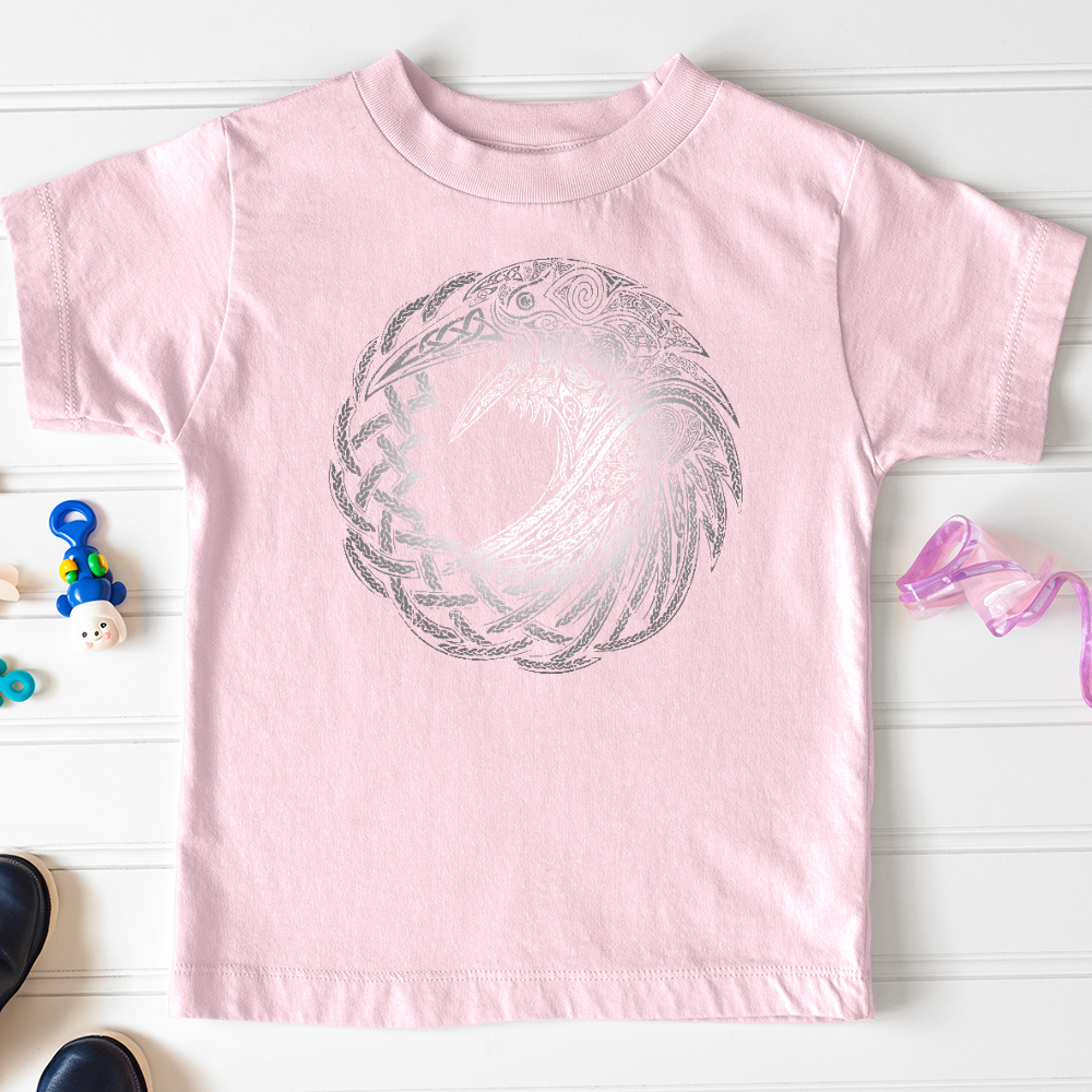 Viking Goods Silver Glass Raven Toddler Tee Pink / 2T