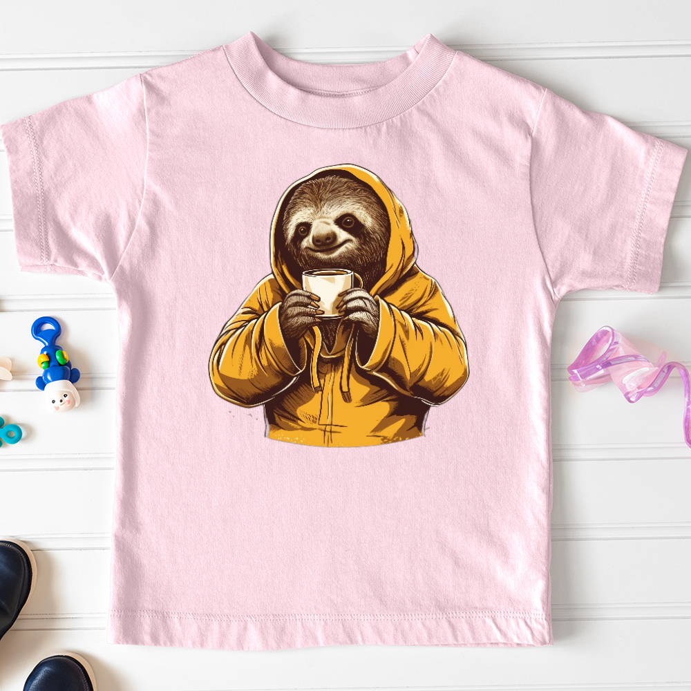 Viking Goods Sloth Coffee Toddler Tee Pink / 2T