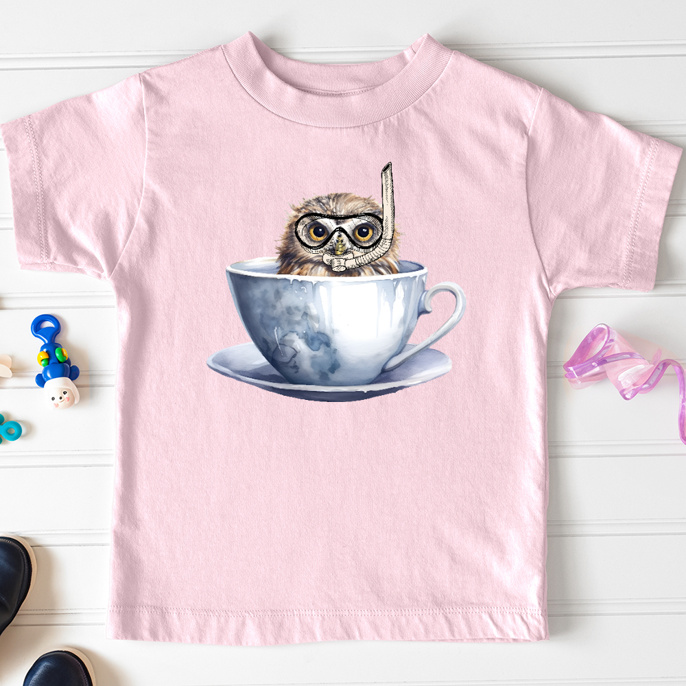 Viking Goods Snorkeling Owl Toddler Tee Pink / 2T
