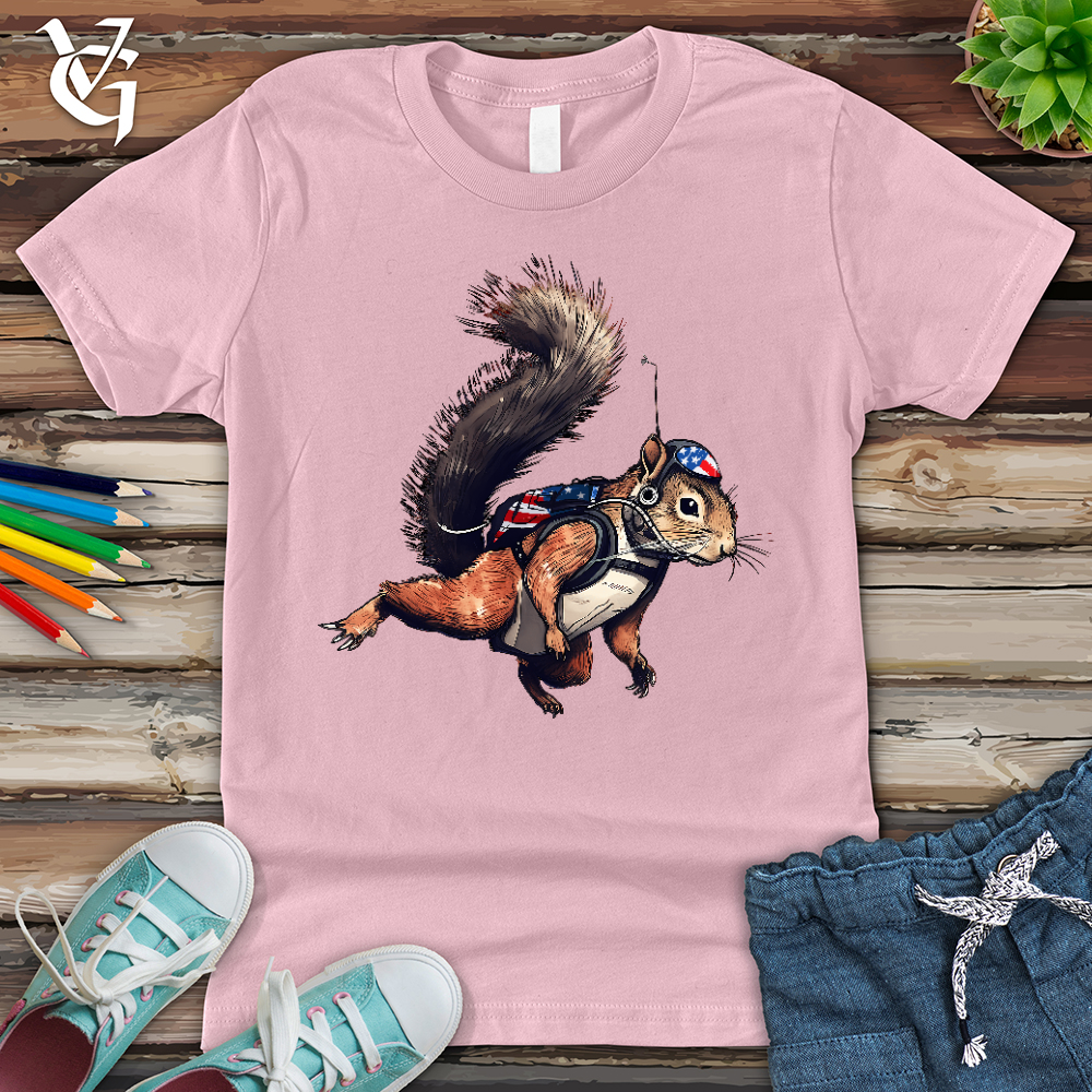 Viking Goods American Skydiving Squirrel Youth Tee Pink / L