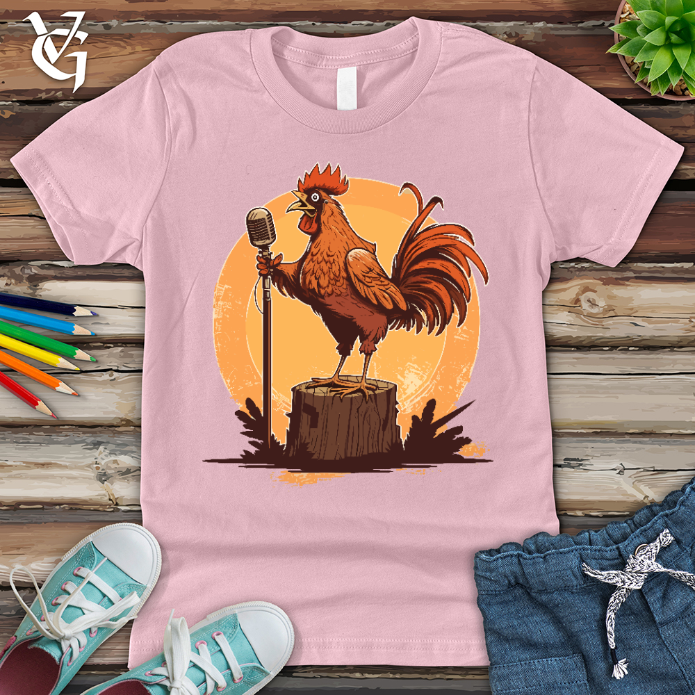 Viking Goods Chicken Rockstar Youth Tee Pink / L