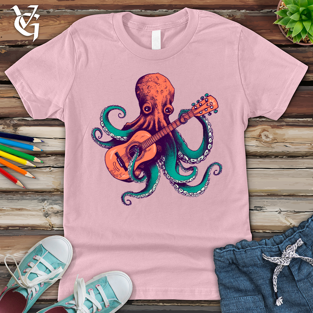 Viking Goods Octopus Guitarist Youth Tee Pink / L