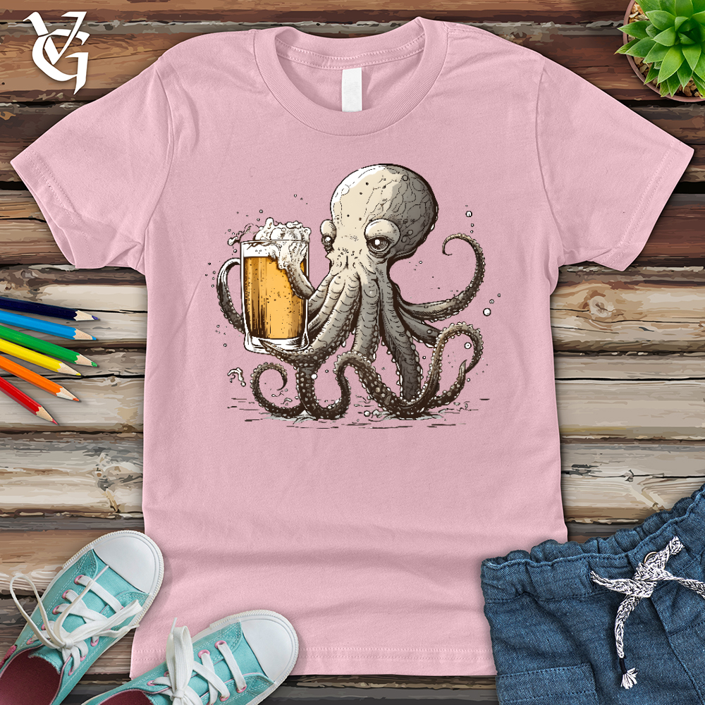 Viking Goods Octopus Happy Hour Youth Tee Pink / L