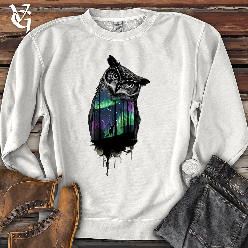Viking Goods Northern Lights Owl Pigment-Dyed Crewneck Prepared For Dye / L
