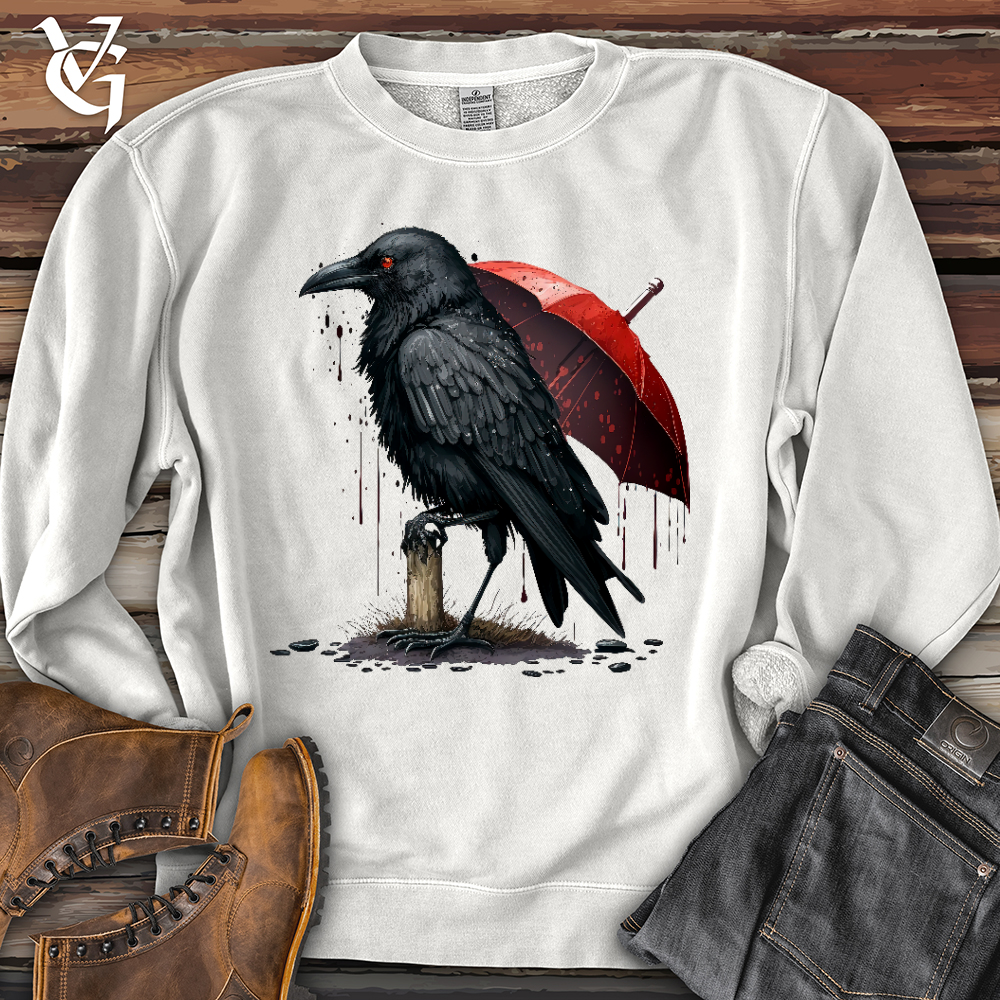 Viking Goods Raven in the Rain Banjo Bison Pigment-Dyed Crewneck Prepared For Dye / L