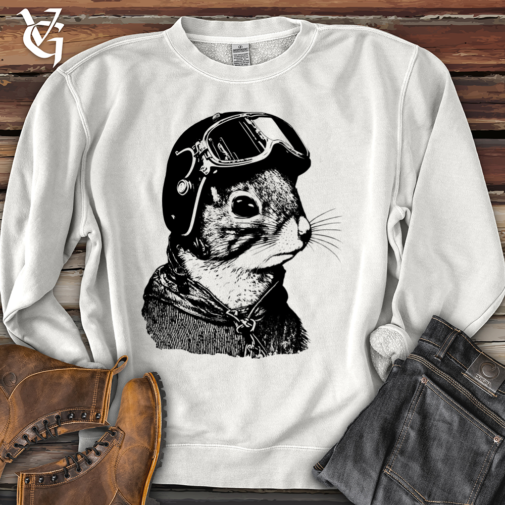Viking Goods Squirrel Fighter Pilot Banjo Bison Pigment-Dyed Crewneck Prepared For Dye / L