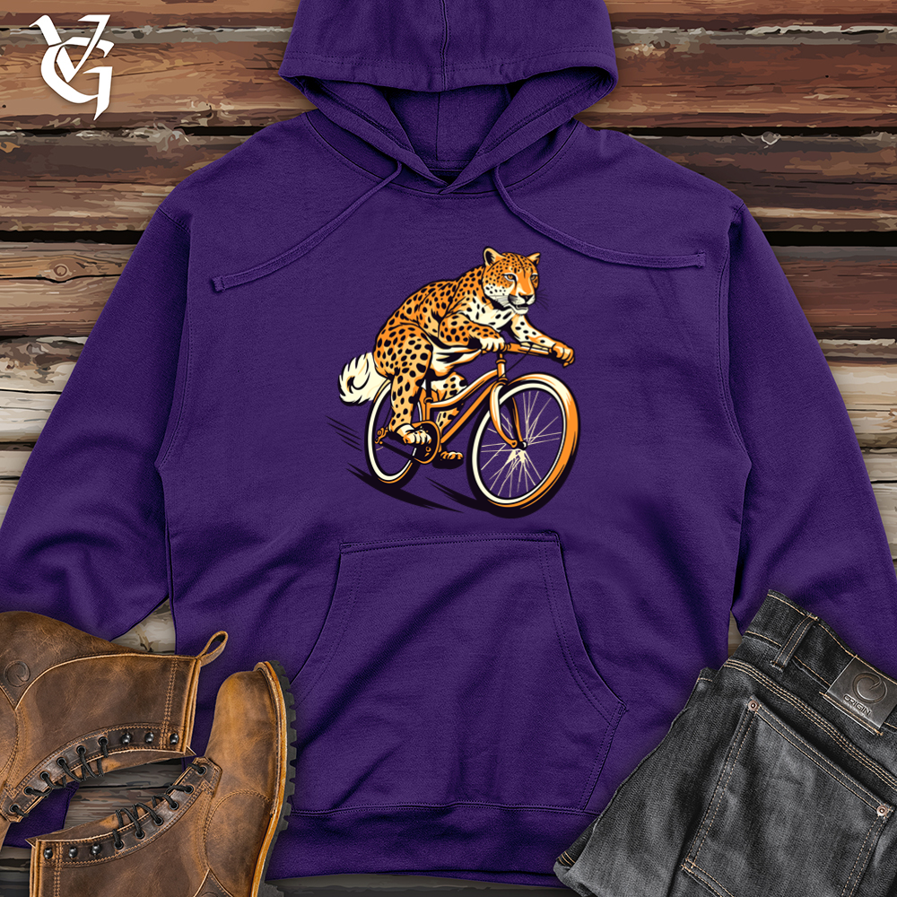 Viking Goods Agile Cheetah Cyclist Midweight Hooded Sweatshirt Purple / L