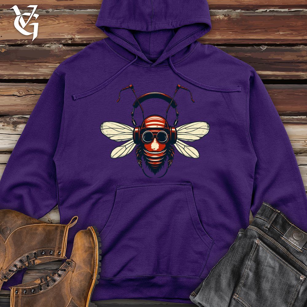 Viking Goods Buzzy Headphone Beats Midweight Hooded Sweatshirt Purple / L