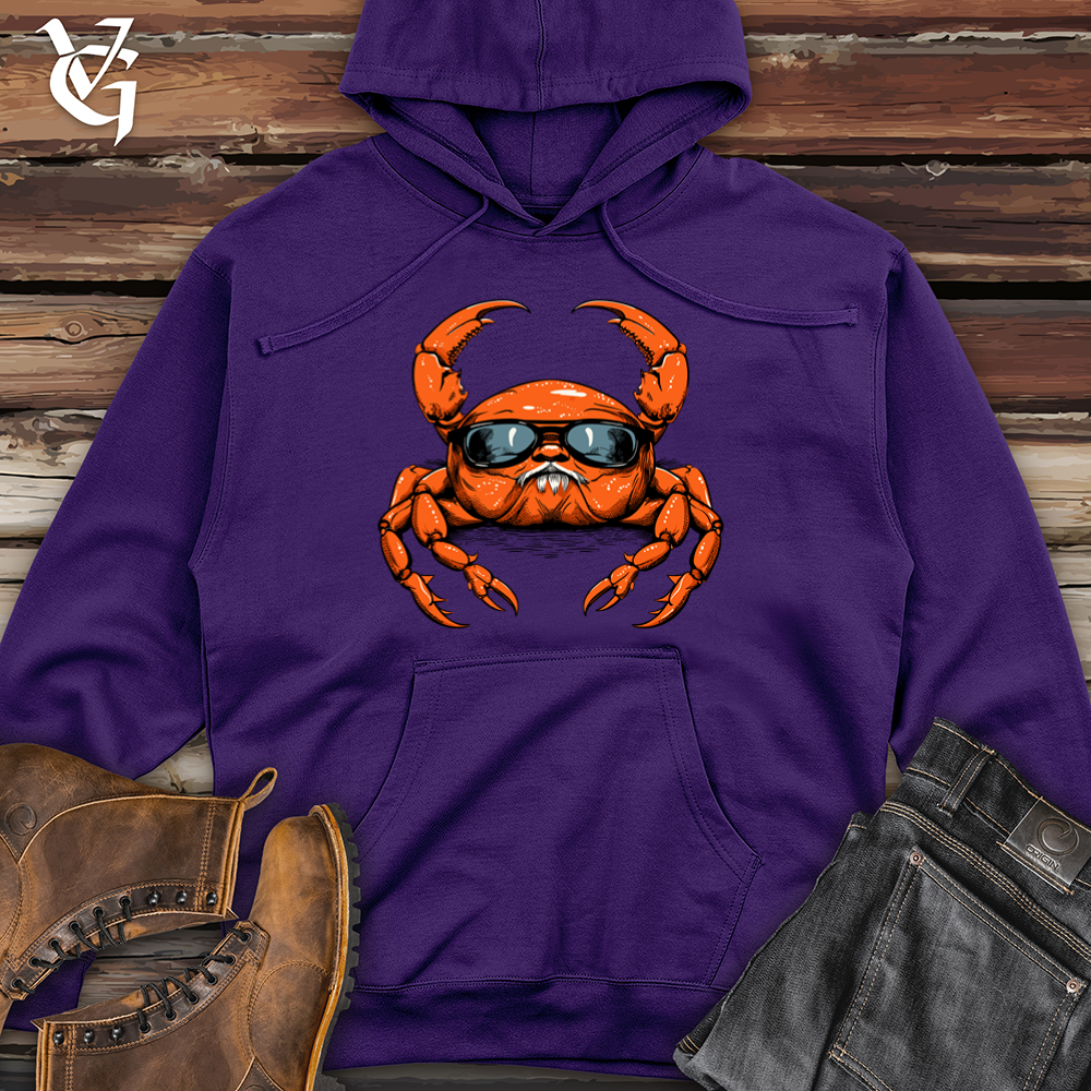 Viking Goods Crab Coastal Crawl Midweight Hooded Sweatshirt Purple / L