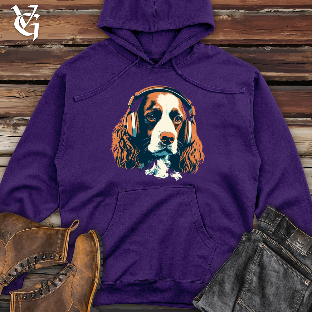 Viking Goods Dog Paw-tapping Beats Headphone Harmony Midweight Hooded Sweatshirt Purple / L