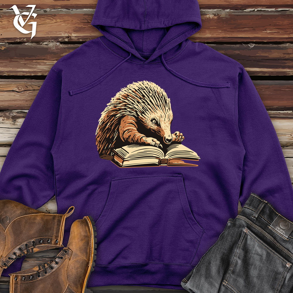 Viking Goods Echidna Book Nook Midweight Hooded Sweatshirt Purple / L