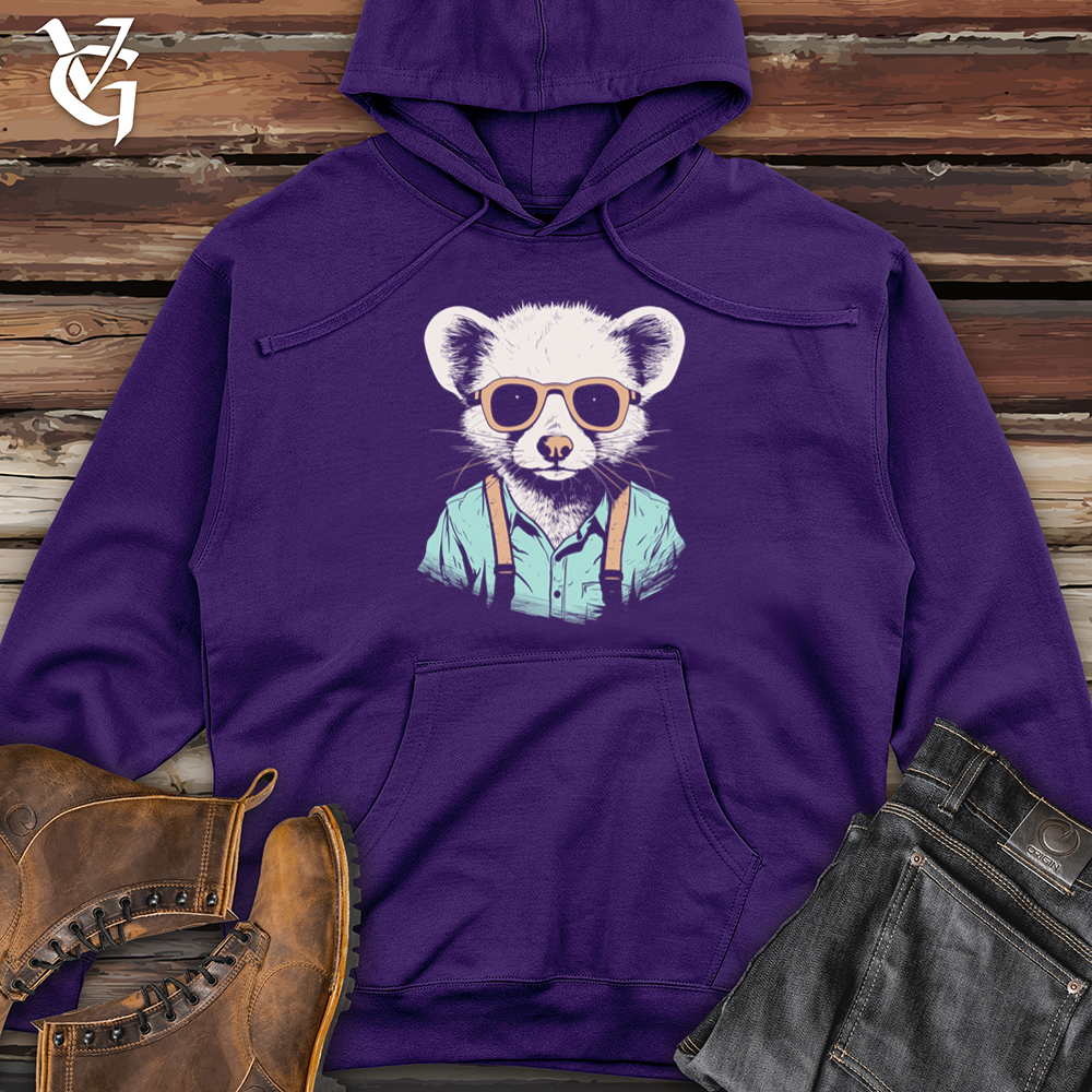 Viking Goods Ferret Fashion Midweight Hooded Sweatshirt Purple / L