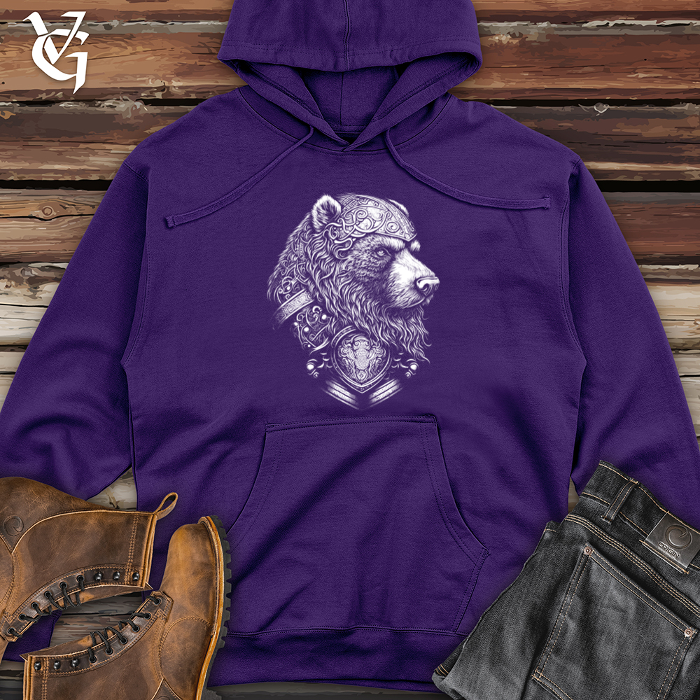 Viking Goods Handsome Celtic Bear Midweight Hooded Sweatshirt Purple / L