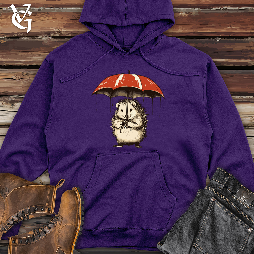 Viking Goods Hedgehog Spiky Umbrella Midweight Hooded Sweatshirt Purple / L