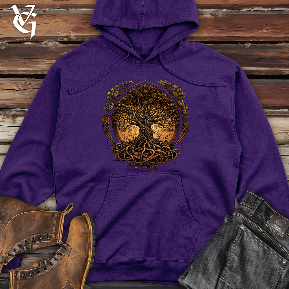 Viking Goods Illuminated Tree Midweight Hooded Sweatshirt Purple / L