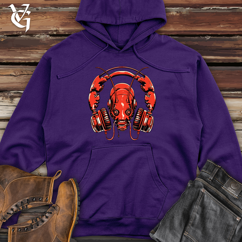 Viking Goods Lobster Ocean Echo Headphone Harmony Midweight Hooded Sweatshirt Purple / L