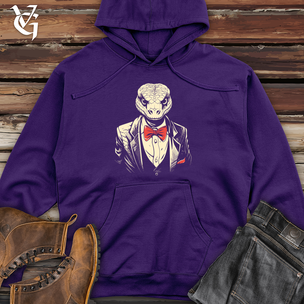 Viking Goods Retro Tuxedo Snake Midweight Hooded Sweatshirt Purple / L